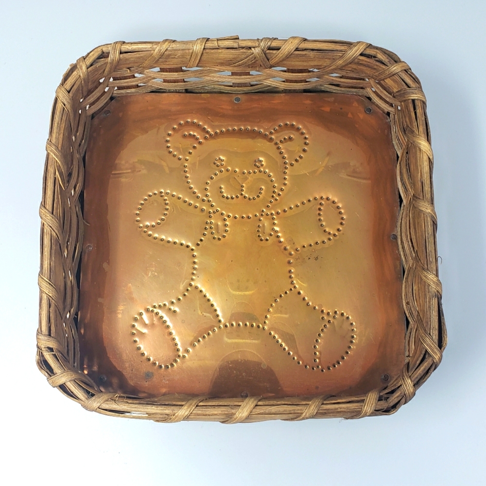 Handmade Woven Basket With Copper Bottom